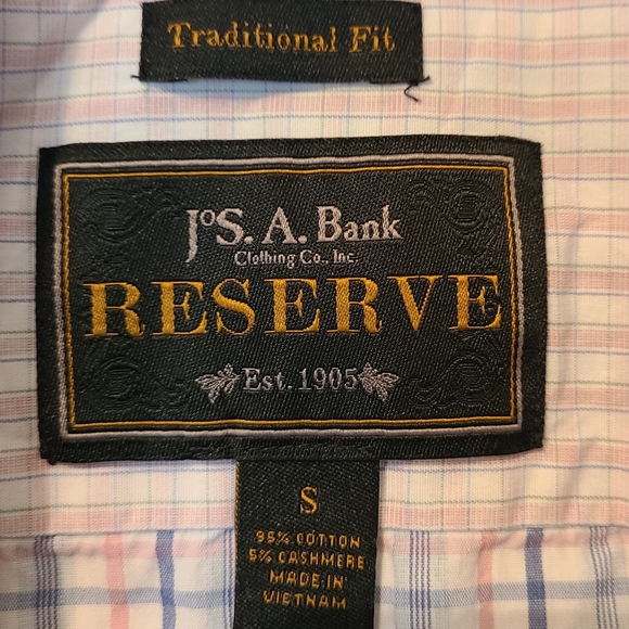 (1126) Jos. A. Banks Men's Classic Oxford Dress Shirt, Size: Small Color: Stripe - Picture 7 of 14